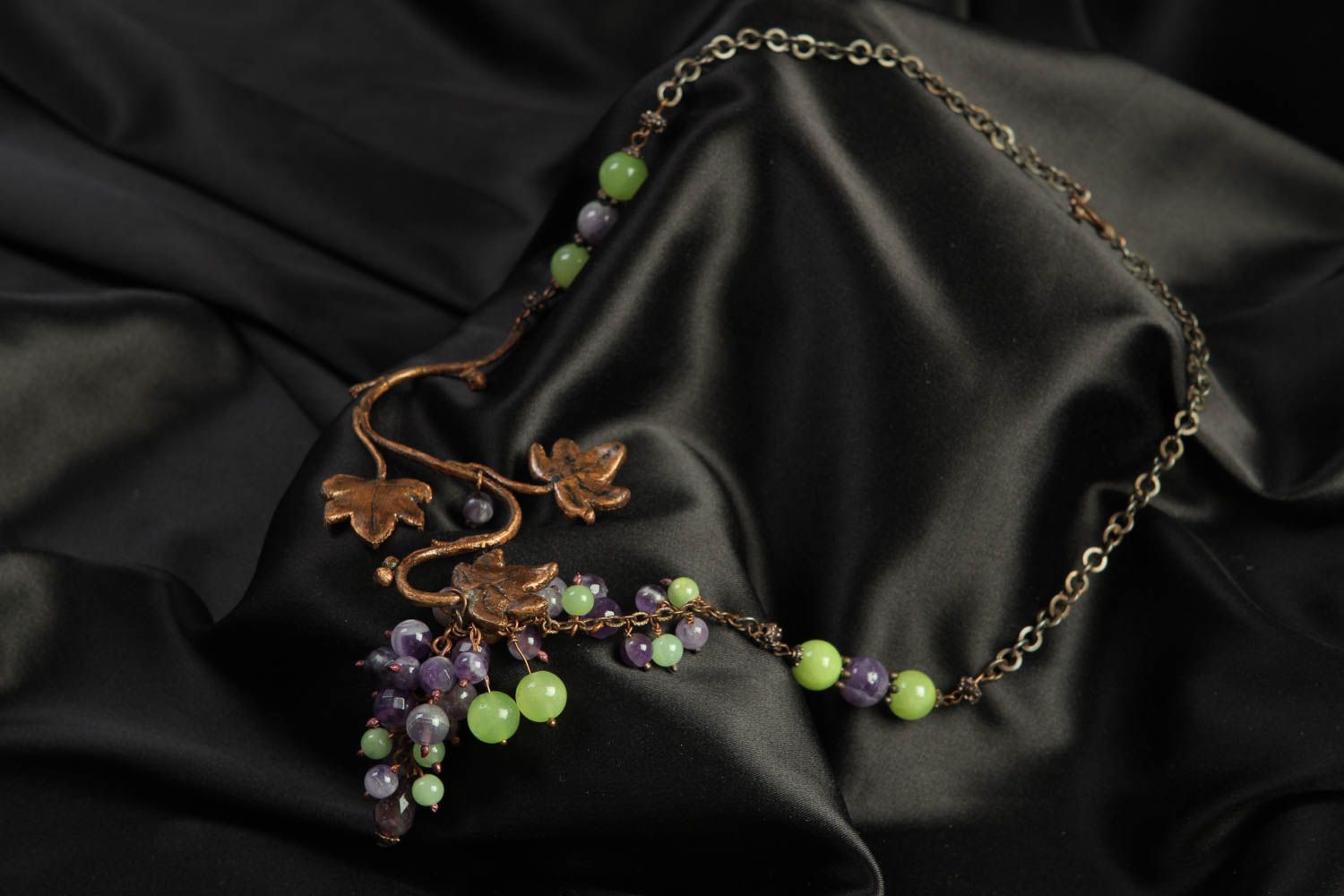 Collar original de piedras naturales bisutería artesanal regalo para mujer foto 1