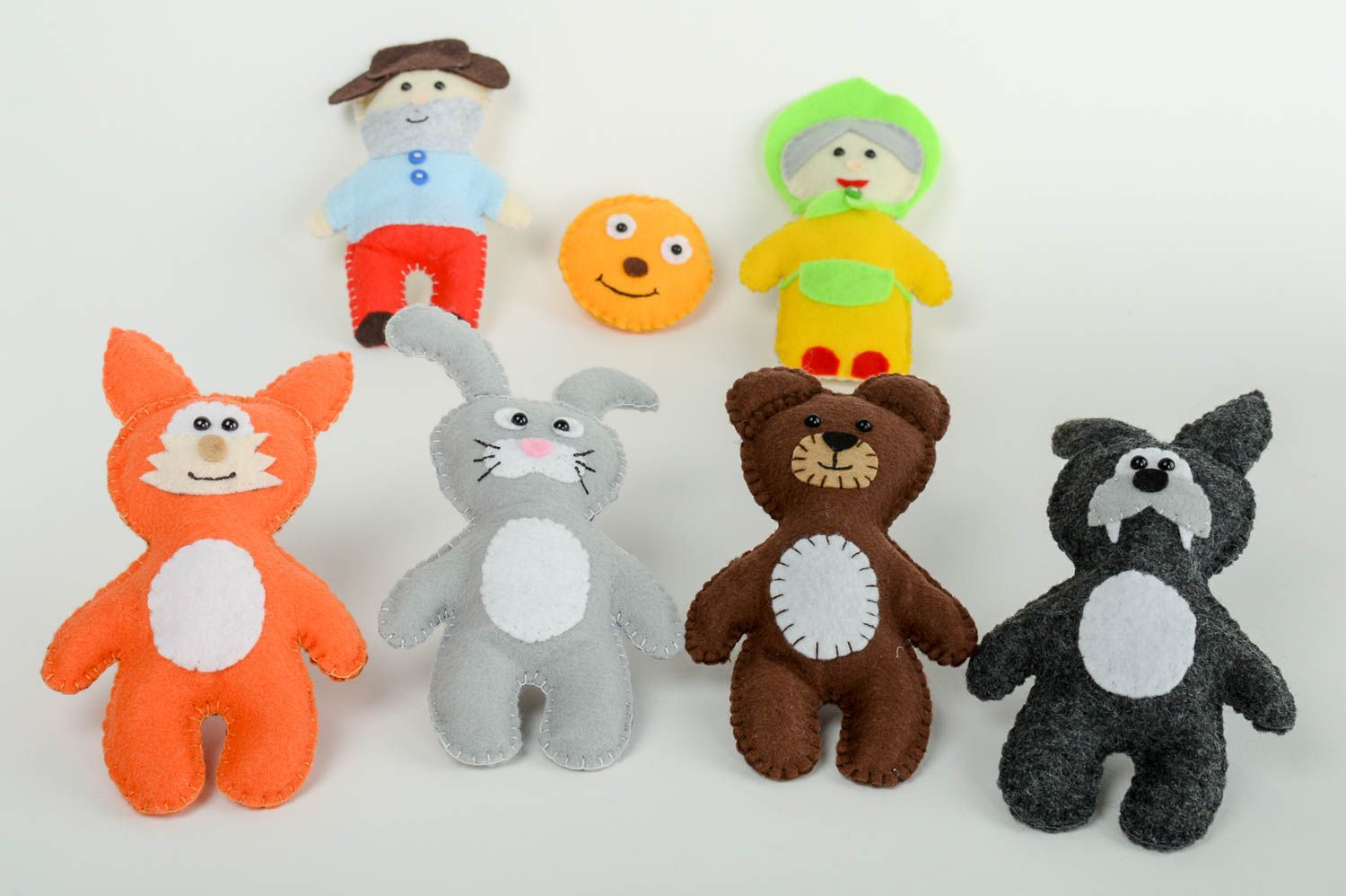 Stoff Tiere handmade Kuscheltier Set grell Kinder Spielsachen Künstler schön foto 3