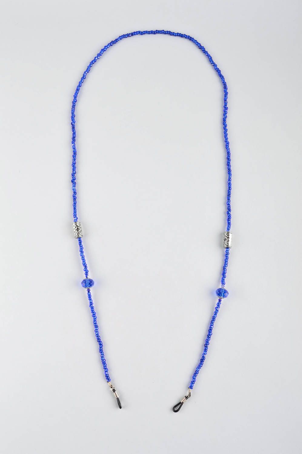 Blue handmade eyeglass chain beaded eyeglass cord fashion accessories ideas photo 1