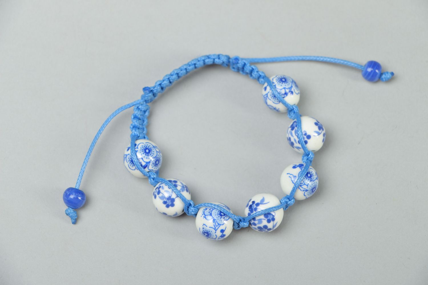 Friendship bracelet with ceramic beads in Gzel style photo 2