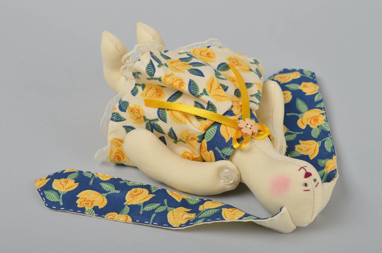 Handmade designer soft toy unusual stylish textile toy cute rabbit gift photo 4