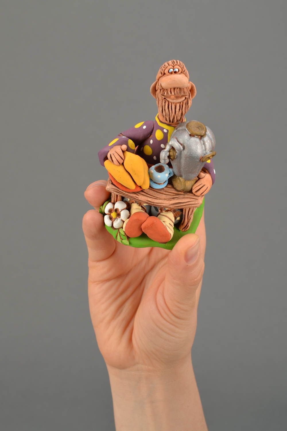 Figurine en céramique faite main Petit déjeuner photo 2