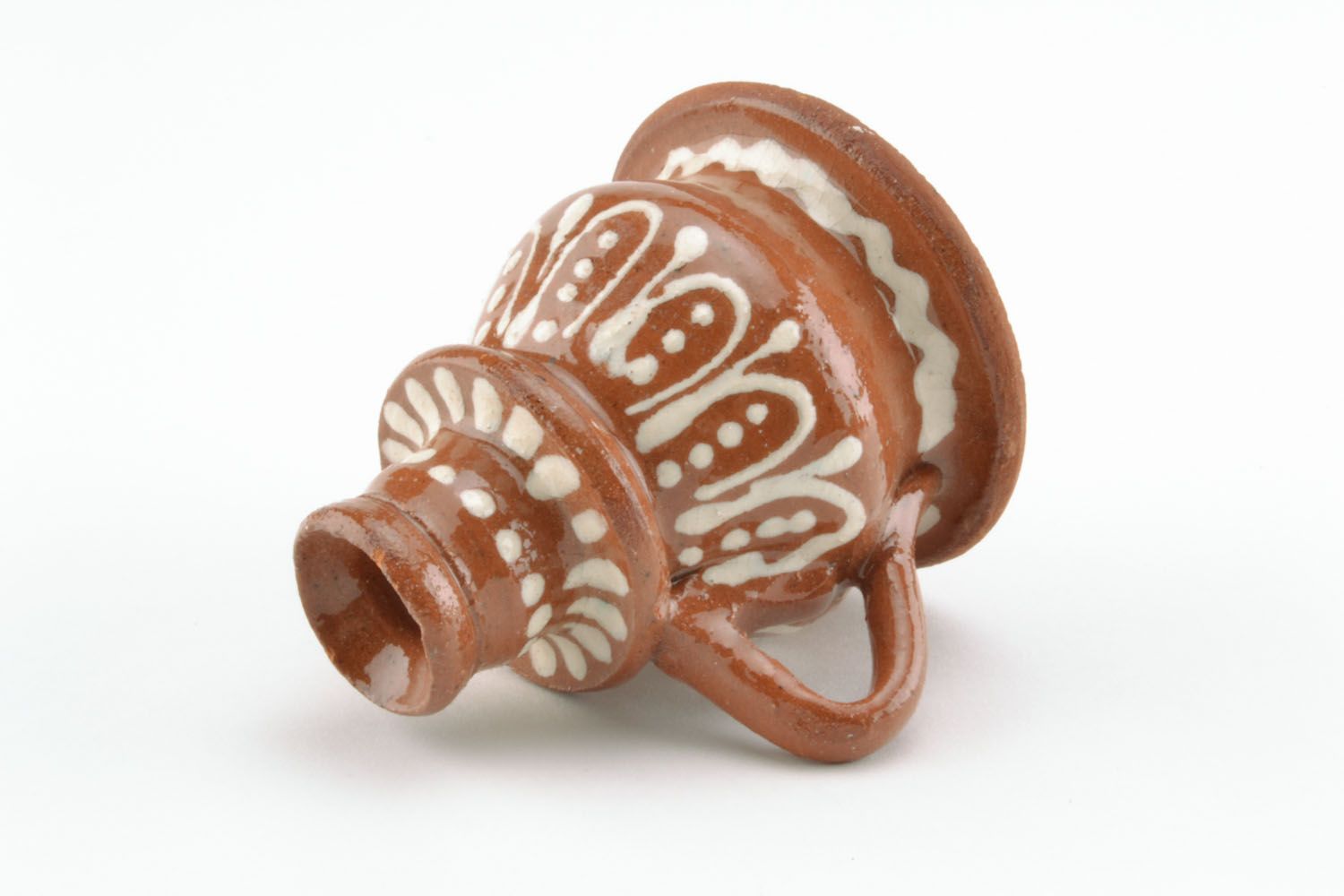 Castiçal de argila artesanal cerâmica gutsul  foto 3