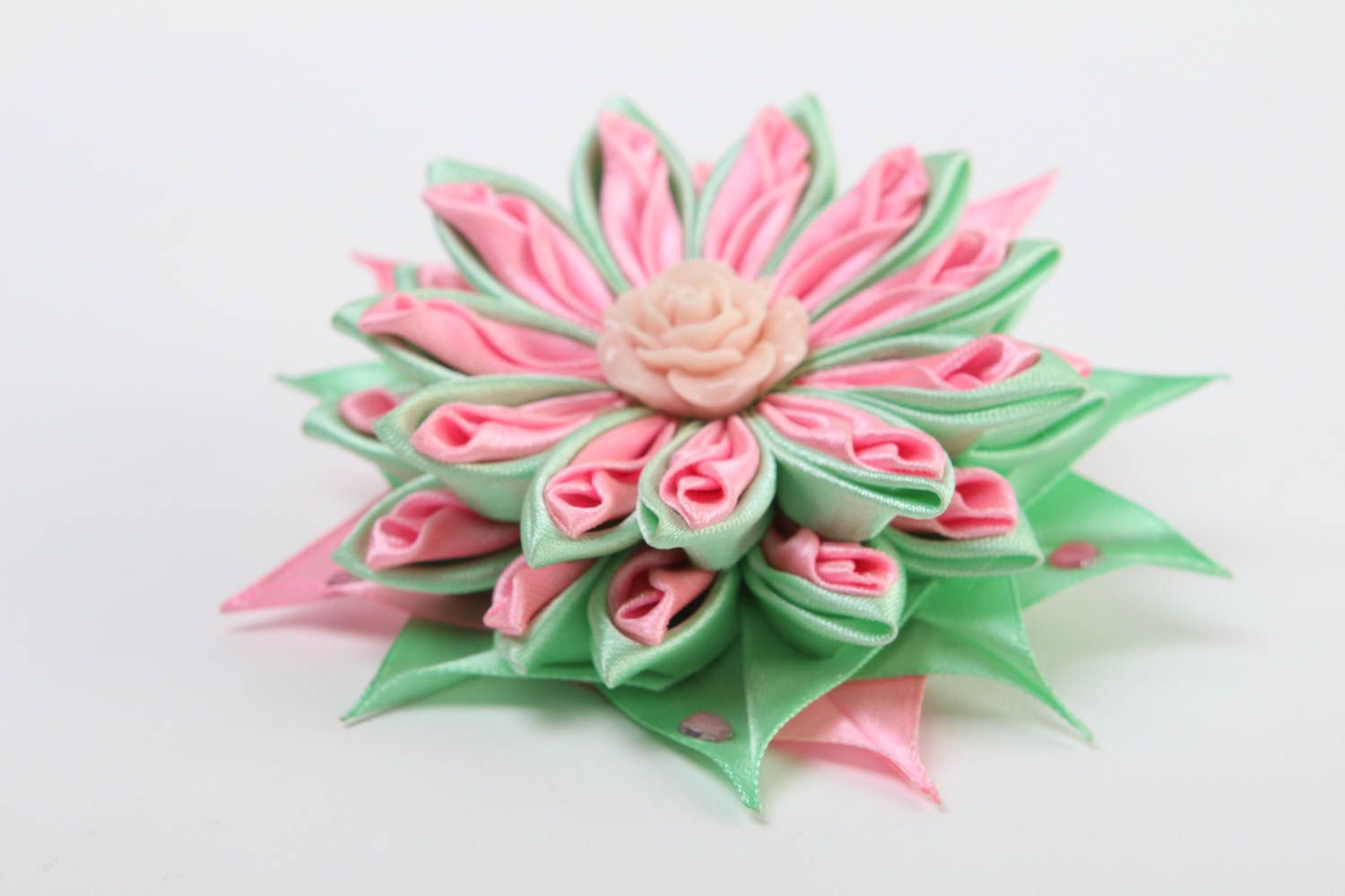 Handmade hair clip kanzashi flowers hair accessories for girls gifts for girls photo 3