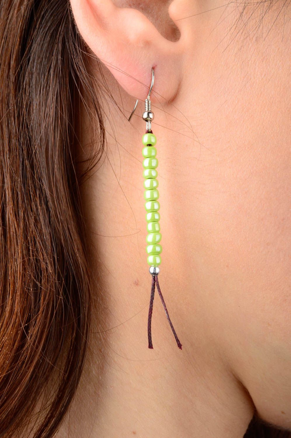 Handmade Damen Schmuck lange Ohrringe Accessoire für Frauen Damen Ohrringe foto 2