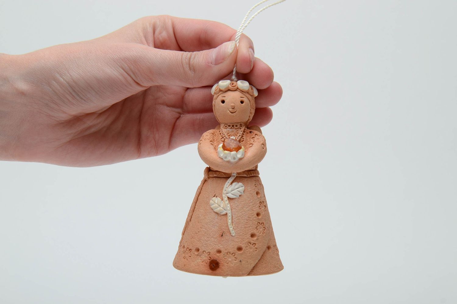 Handmade designer clay bell  photo 5