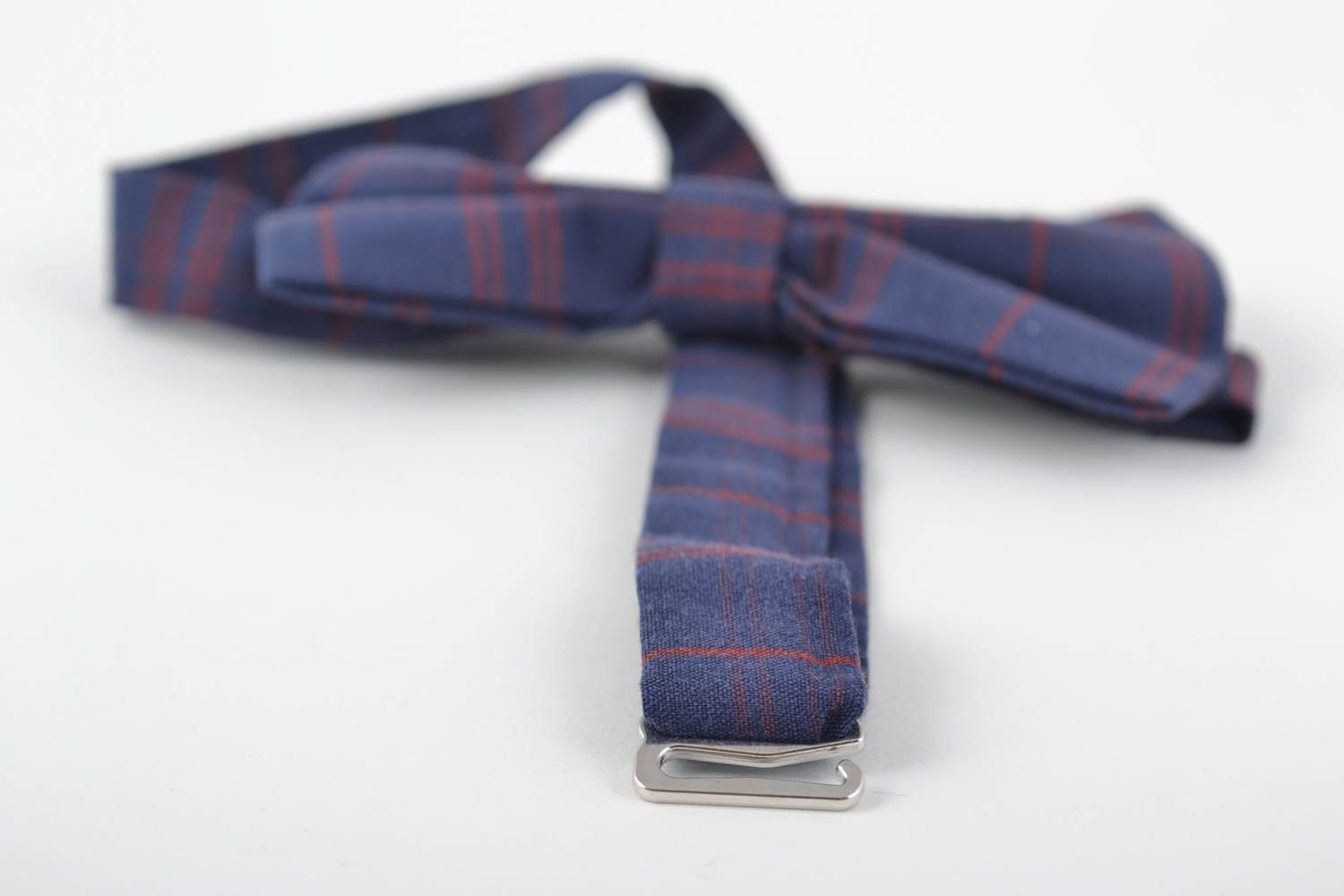 Beautiful stylish handmade designer cotton fabric bow tie of dark color photo 5