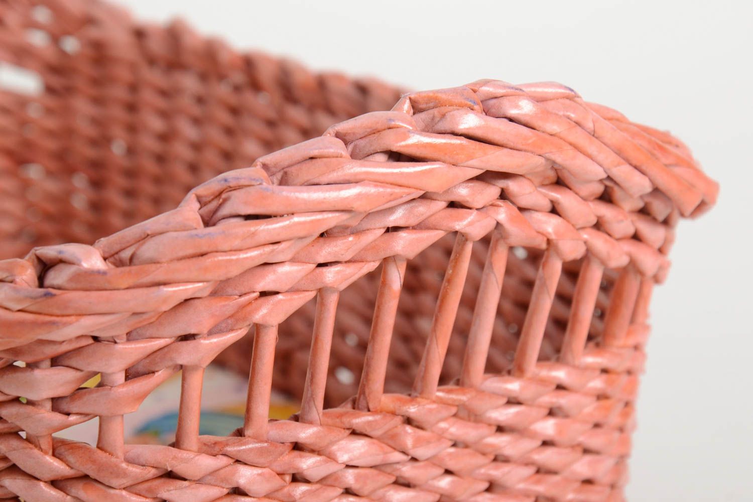 Stylish handmade woven basket paper basket newspaper craft kitchen design photo 5