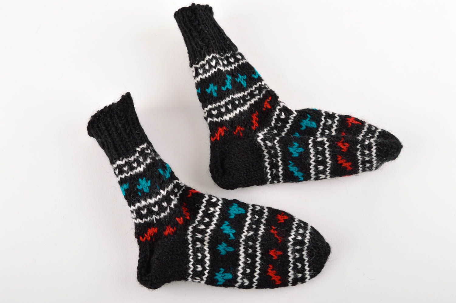Носки ручной работы шерстяные носки теплые детские носки красивые оригинальные фото 3
