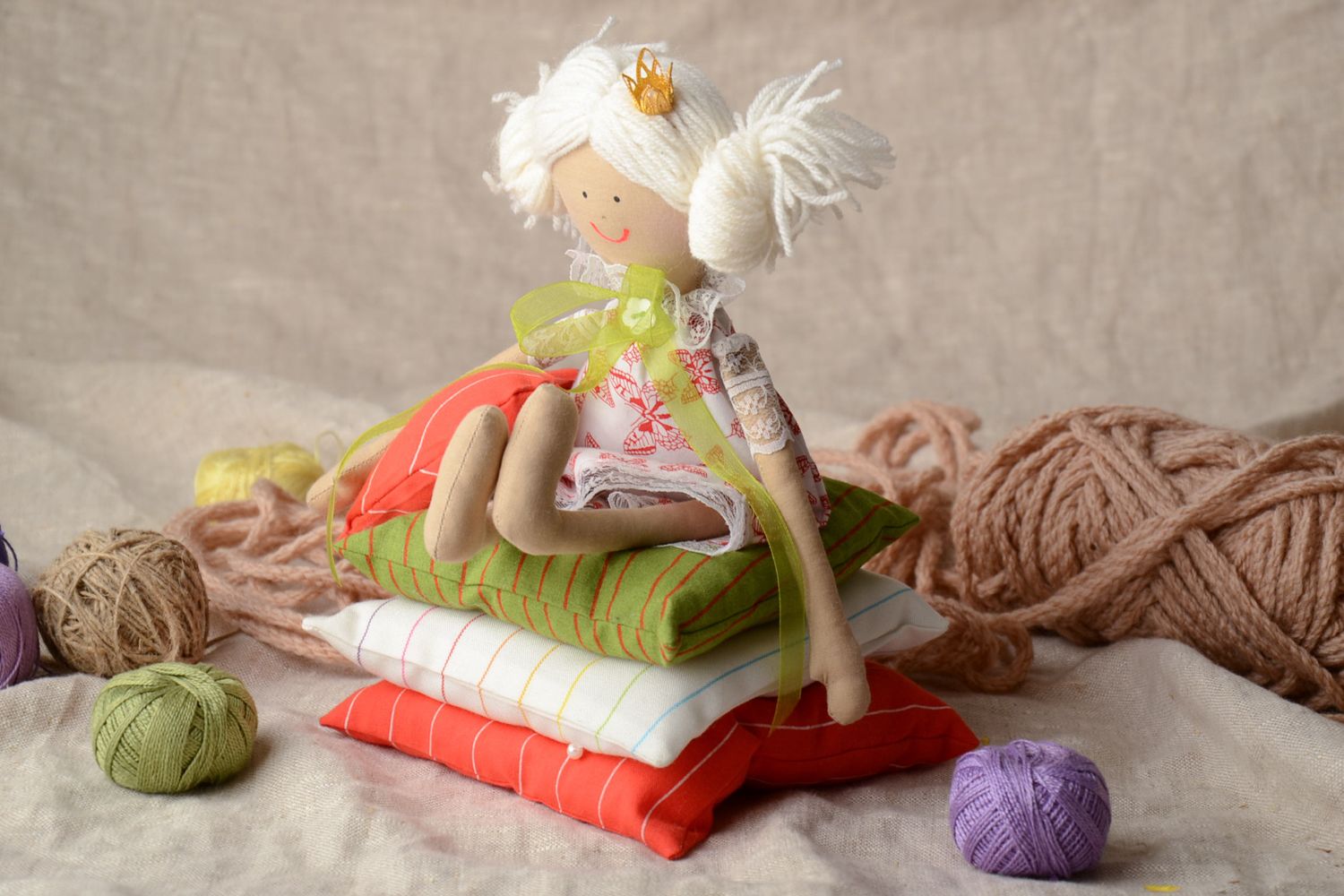 Handmade designer fabric doll photo 1