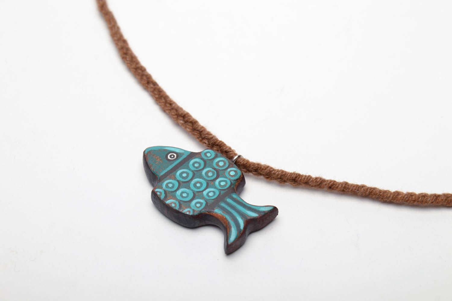 Wooden pendant in the shape of fish photo 3