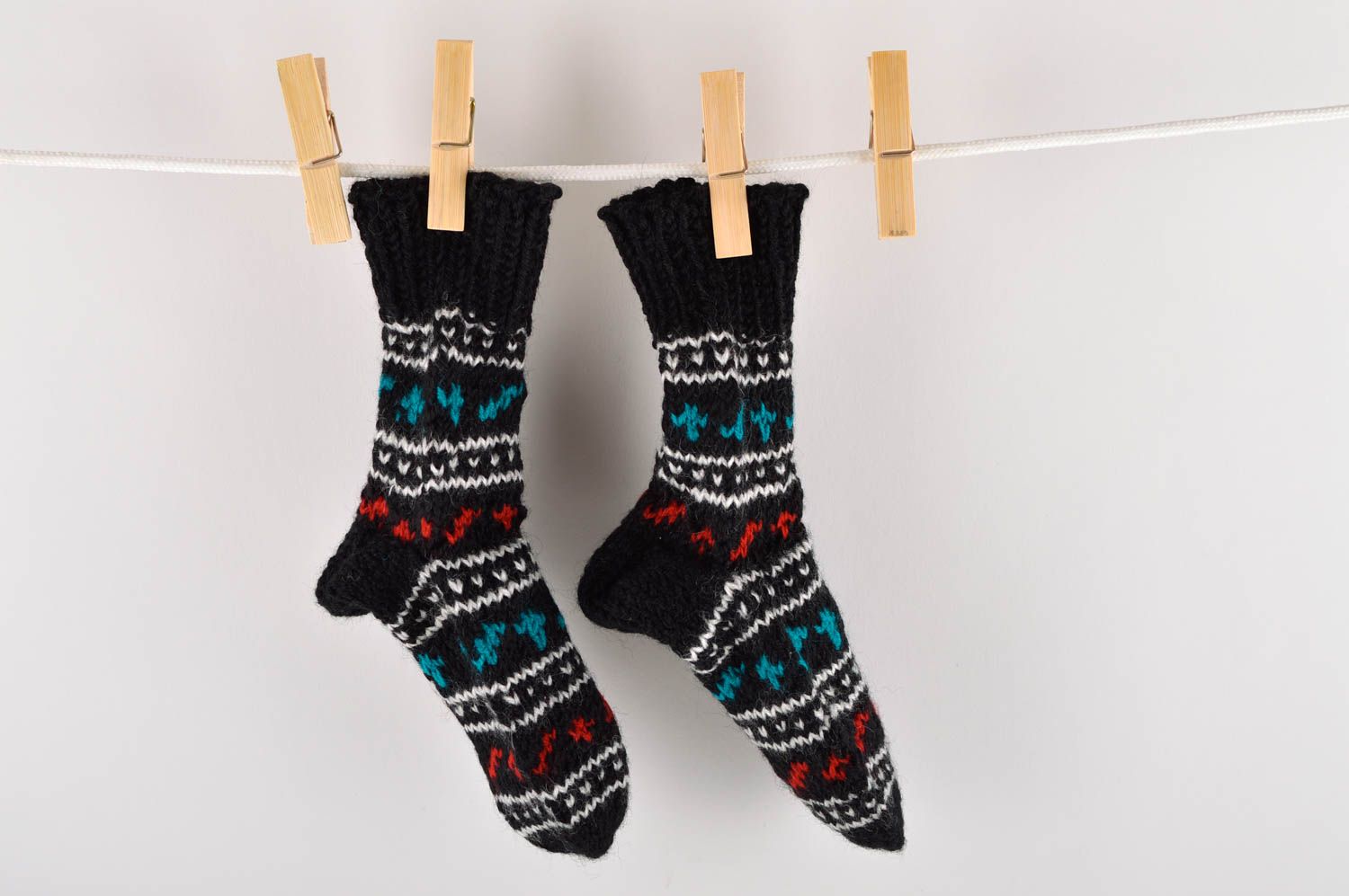 Носки ручной работы шерстяные носки теплые детские носки красивые оригинальные фото 1