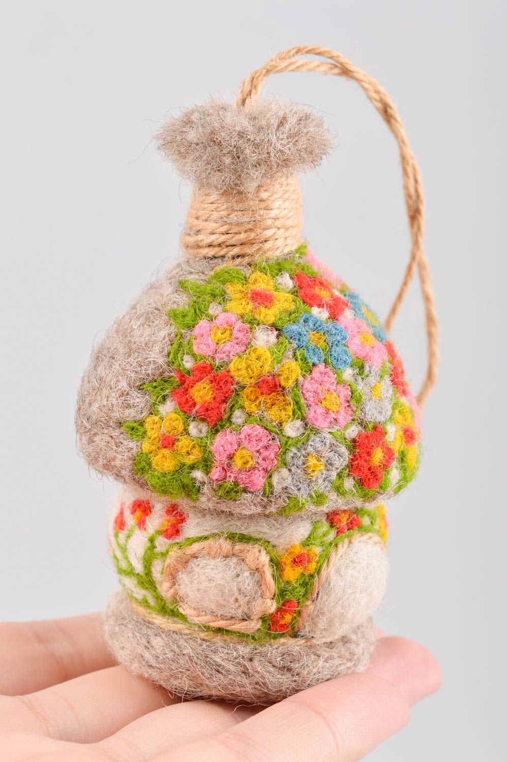 Juguete artesanal de lana peluche para niños regalo original Casita bonita foto 5