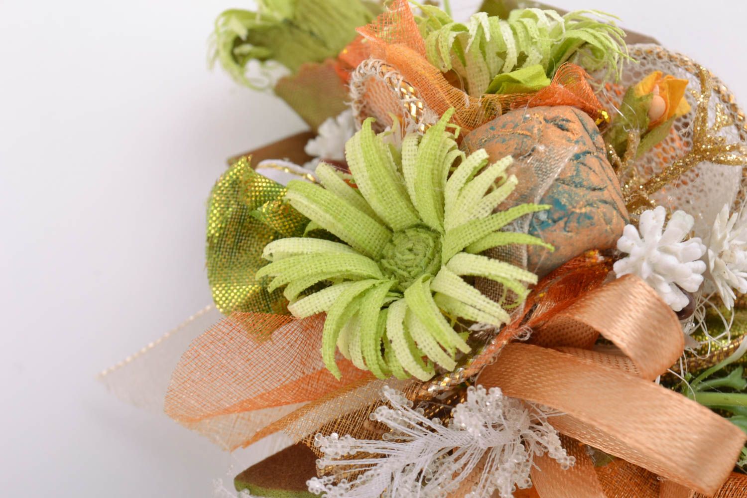 Fleurs artificielles pour barrette ou broche faites main originales accessoire photo 5