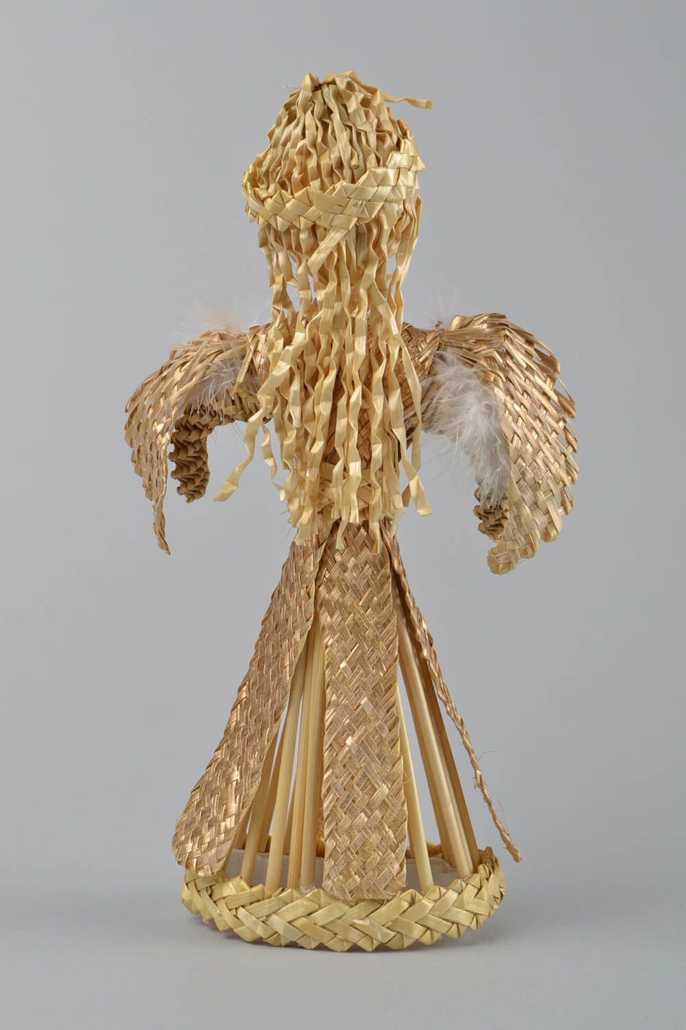 Ангел-хранитель из соломы плетеная подвеска интерьерная красивая ручной работы фото 4