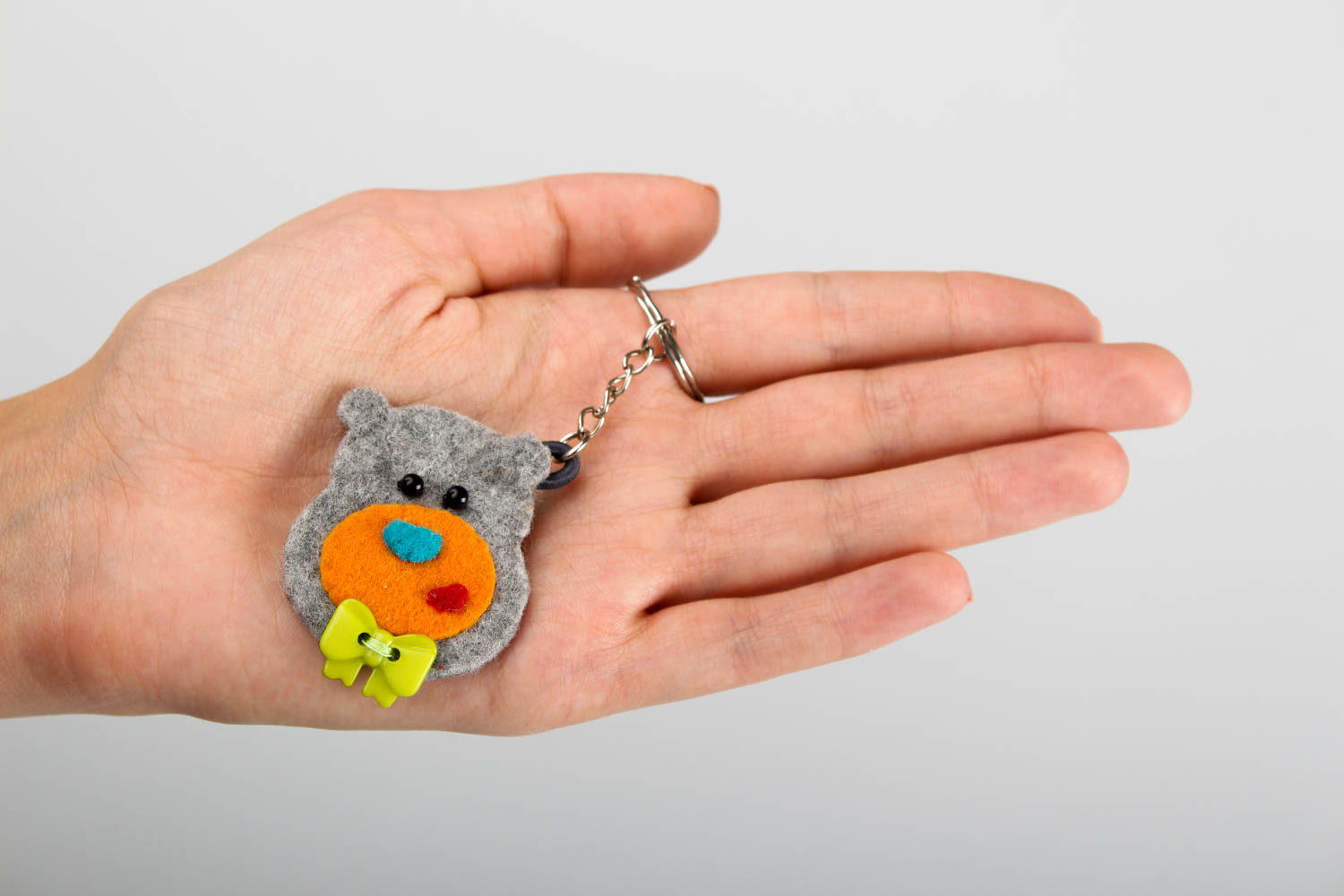 Funny toys handmade woolen keychain felted toy key accessories present for kids photo 2