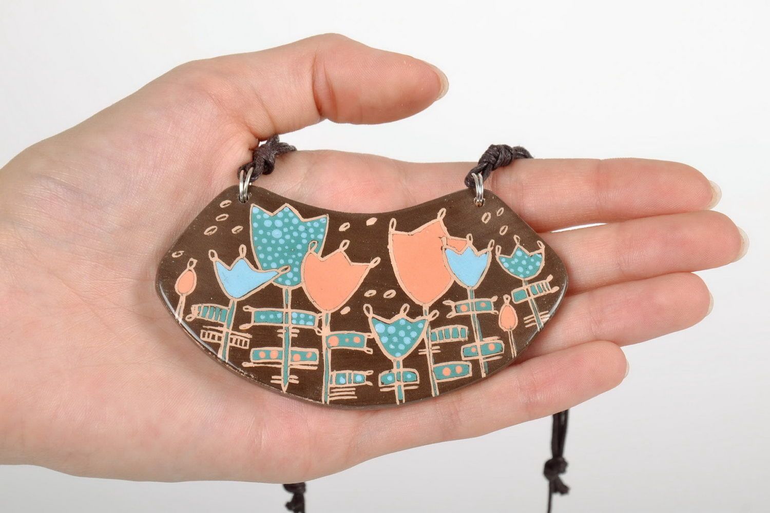 Ceramic pendant with a cord photo 5