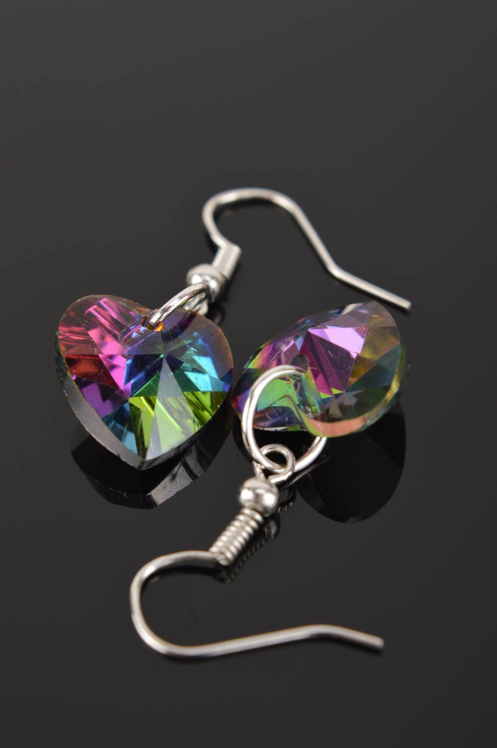 Handmade Ohrringe aus Glas Ohrringe Herz Modeschmuck Ohrhänger originell foto 5