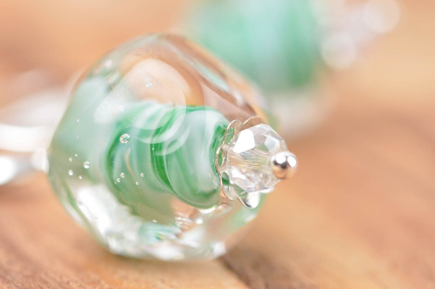Handmade Glas Ohrstecker ausgefallener Ohrschmuck Accessoire für Frauen Lampwork foto 5