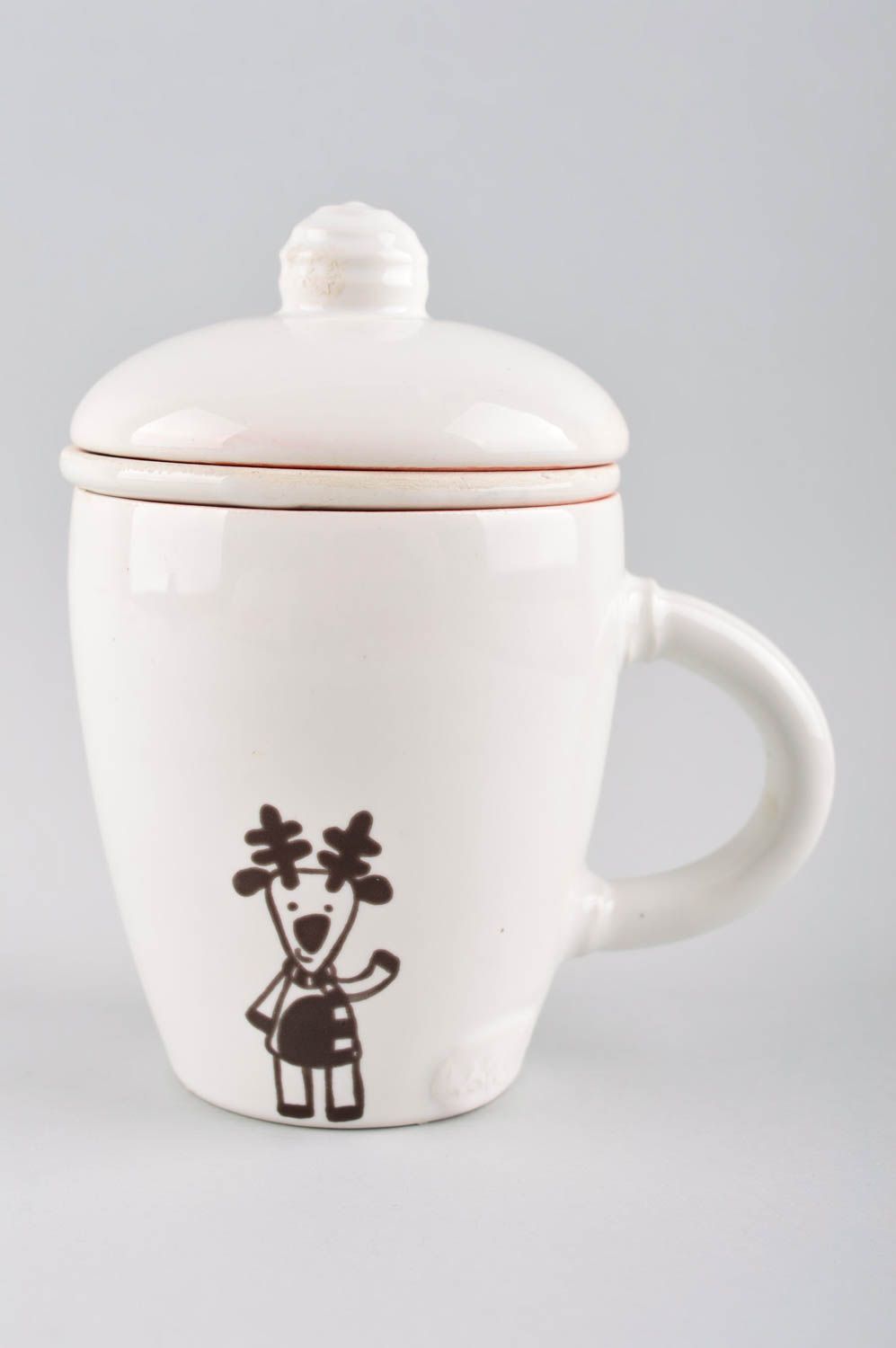 Handmade Keramik Tasse schöne Teetasse Geschirr aus Ton mit Griff ungewöhnlich foto 5