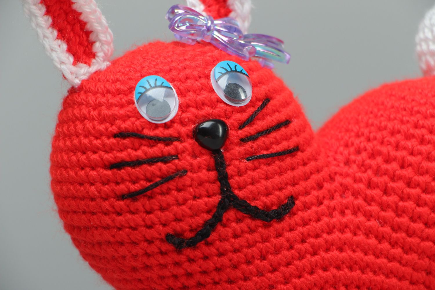 Crochet toy heart-shaped hare photo 2