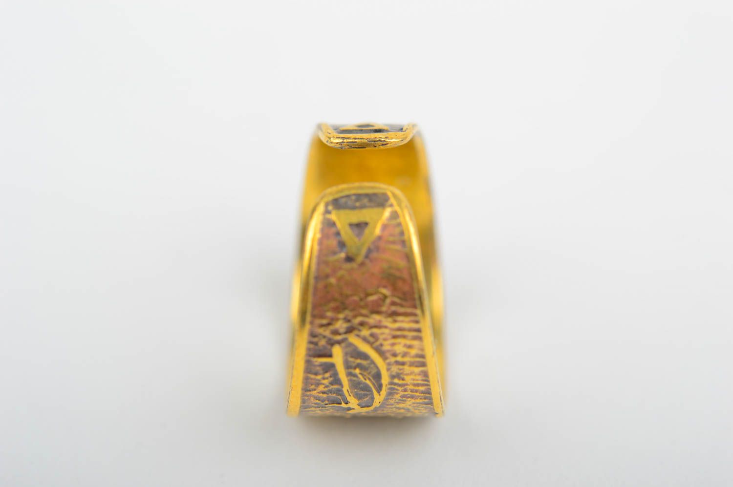Кольцо ручной работы стильное женское кольцо из латуни украшение из металла фото 4