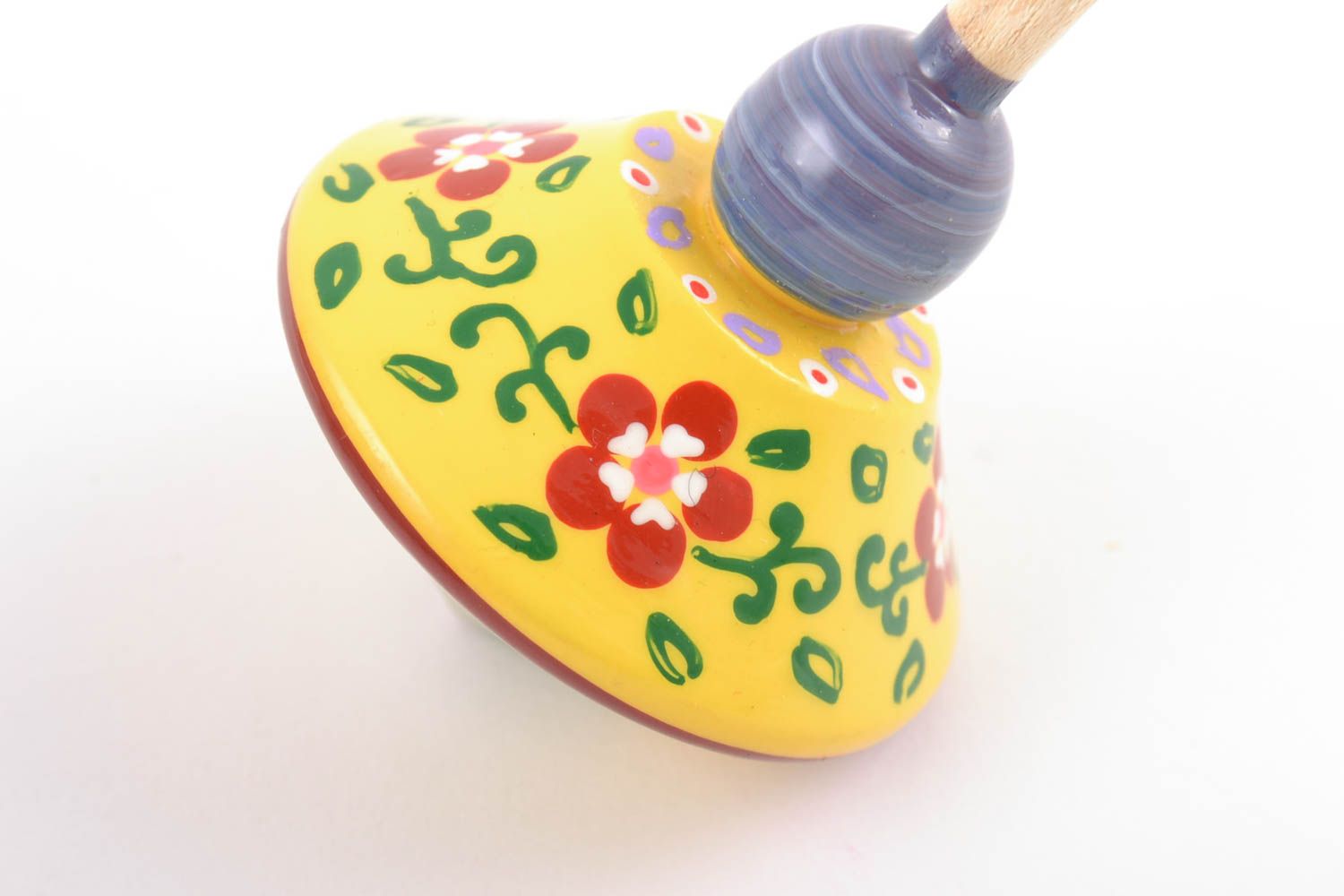 Painted handmade wooden toy spinning top educational children's toy photo 5