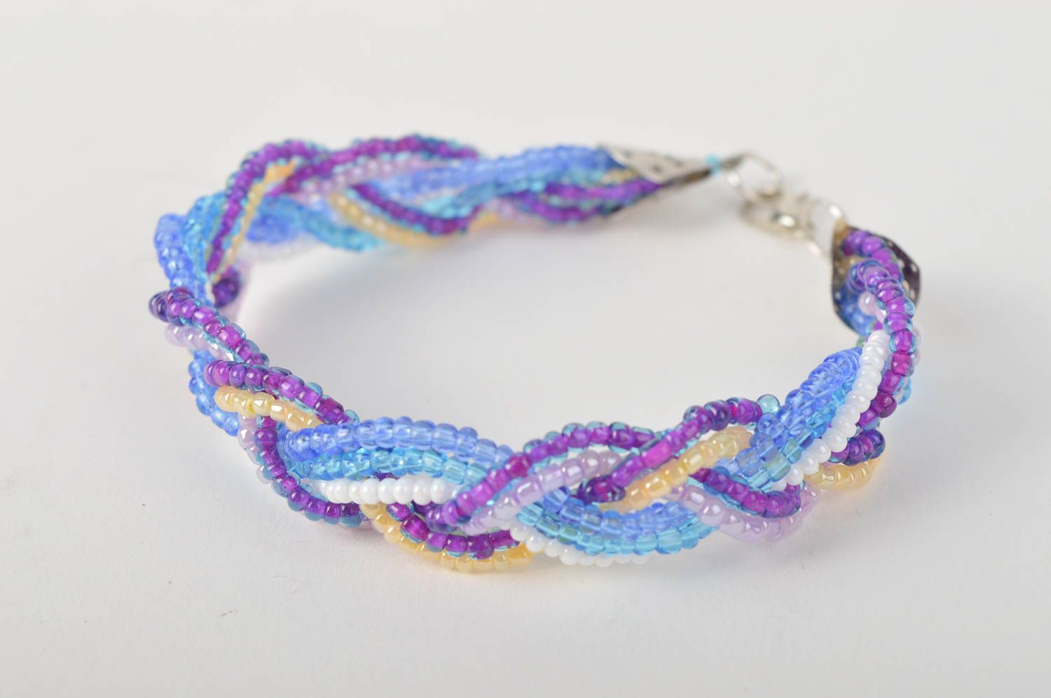 Beaded accessory hand crafted braided bracelet designer fashion jewelry photo 3
