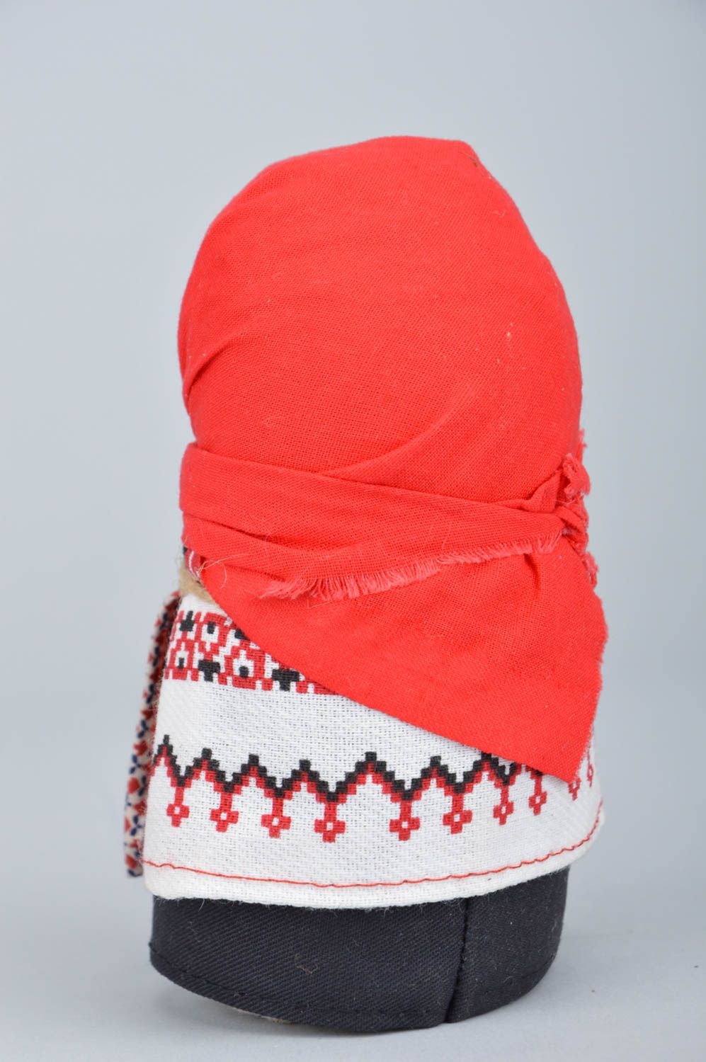 Poupée faite main en tissu de coton et toile de sac style ethnique talisman photo 5