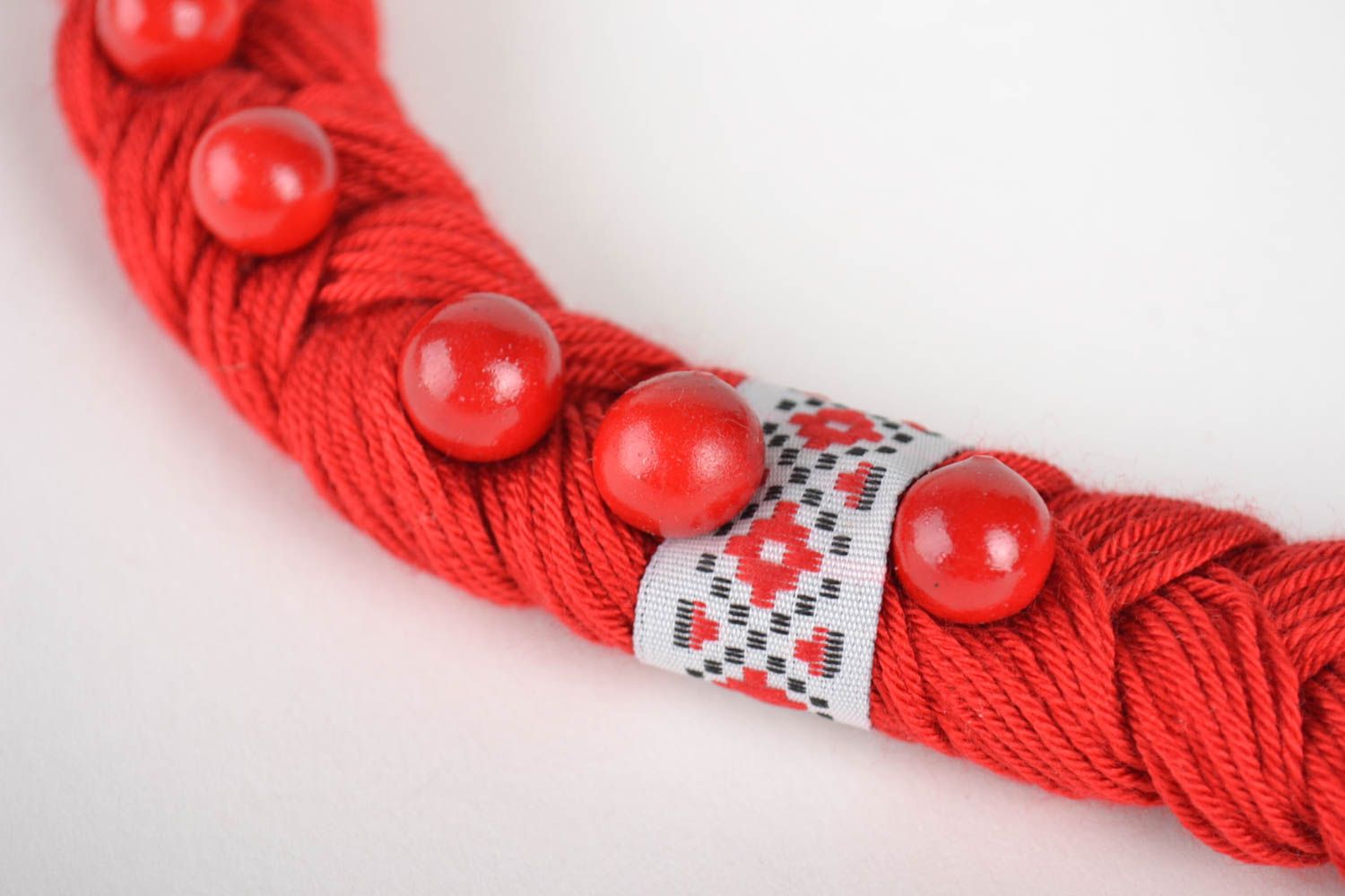 Handmade fabric necklace ethnic woman bijouterie designer accessory to present photo 2