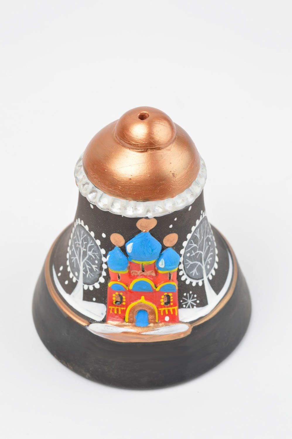 Unusual handmade painted clay bell ceramic bell designs interior decorating photo 3