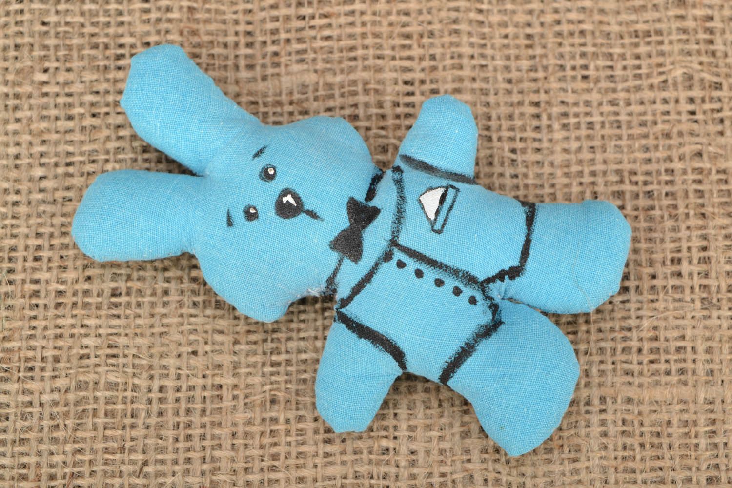 Small soft toy for sleeping Blue Bunny photo 1