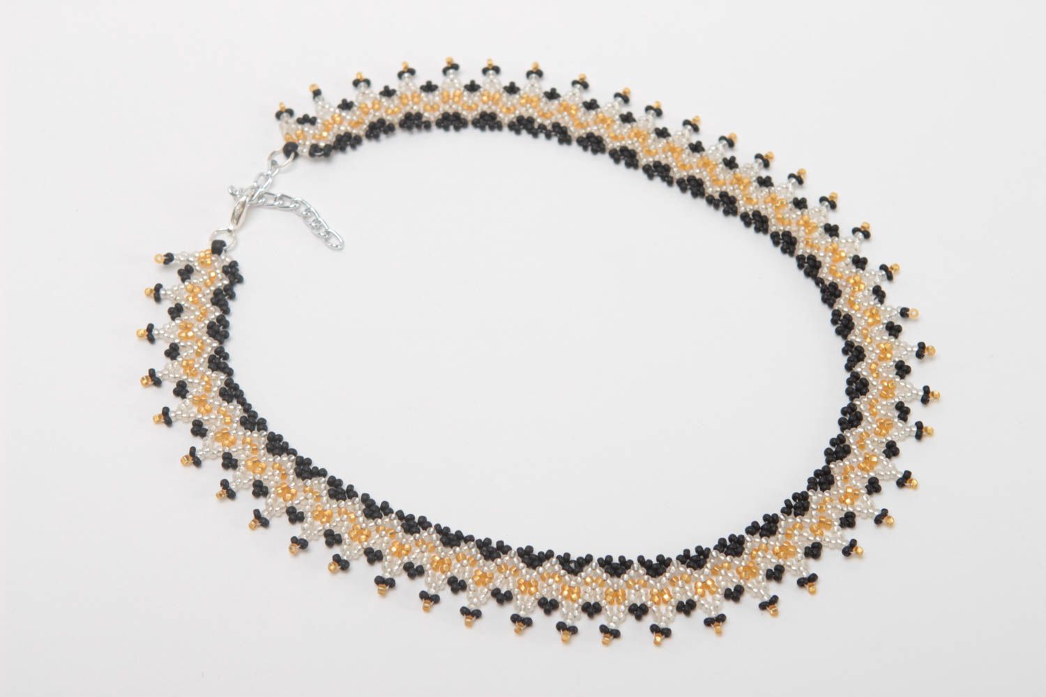 Collier perles rocaille fait main Bijou fantaisie ajouré Accessoire femme mode photo 2