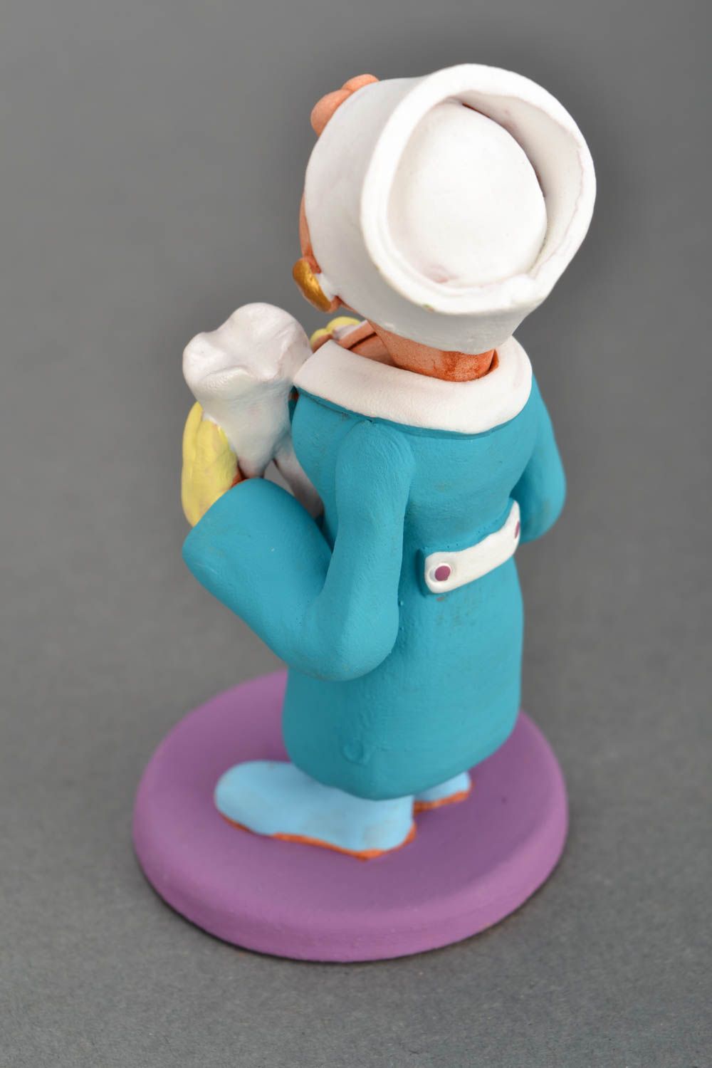 Statuina in ceramica fatta a mano figurina divertente souvenir di argilla foto 5