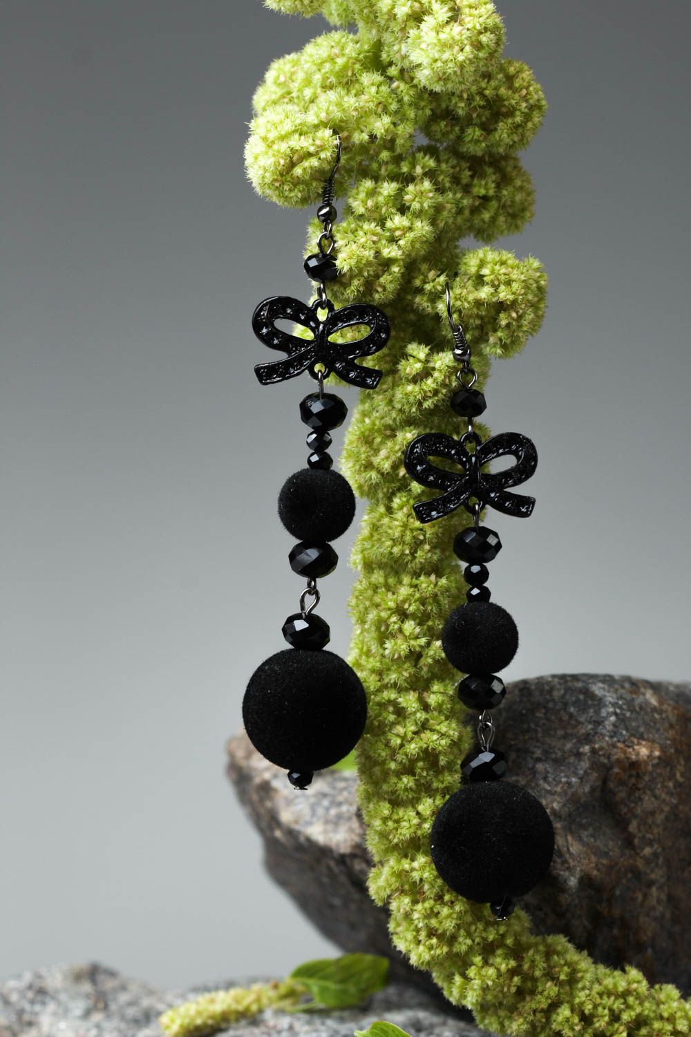 Handmade earrings designer earrings beaded accessories unusual jewelry  photo 1