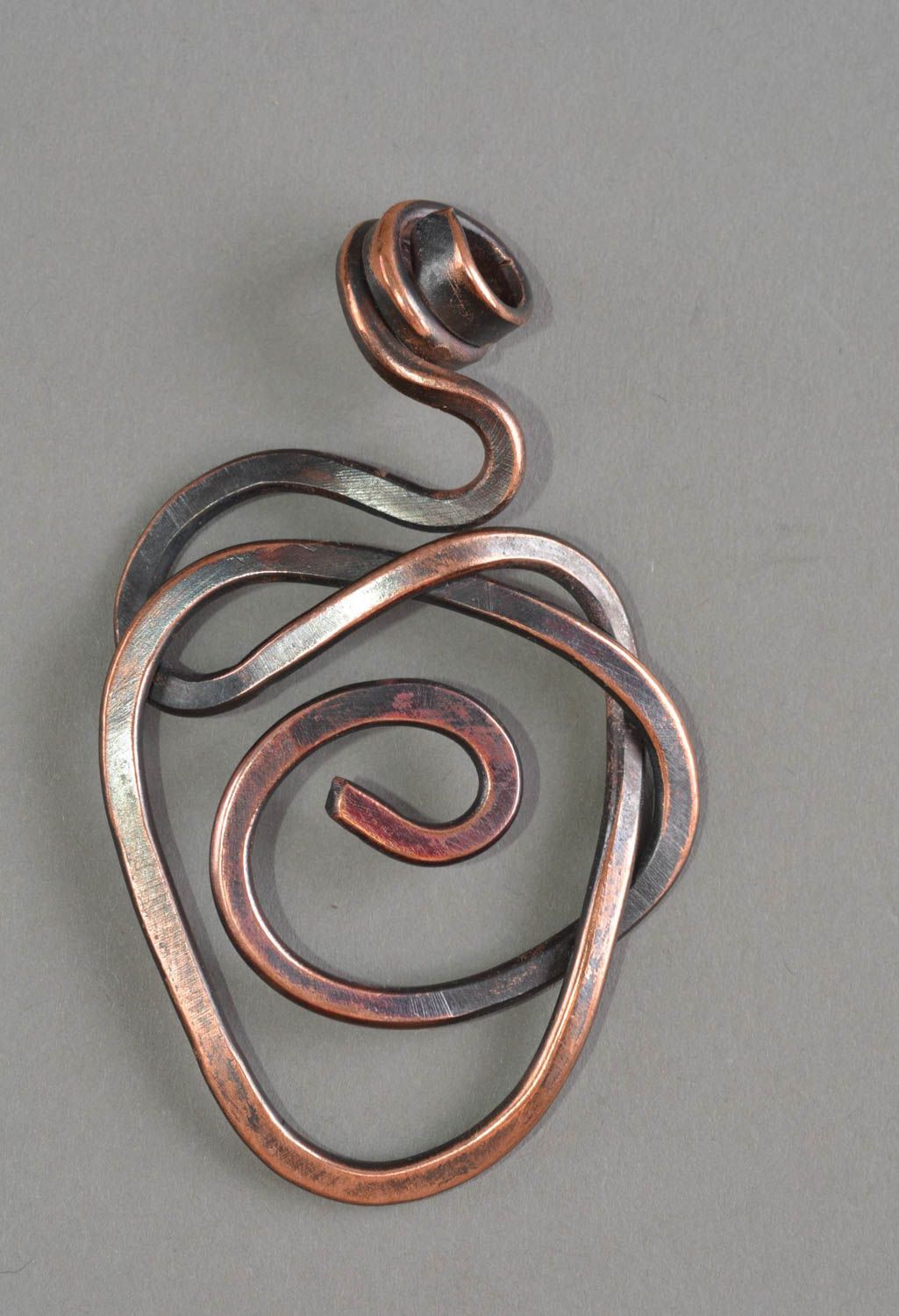 Copper handmade designer pendant unusual accessory stylish beautiful jewelry photo 2