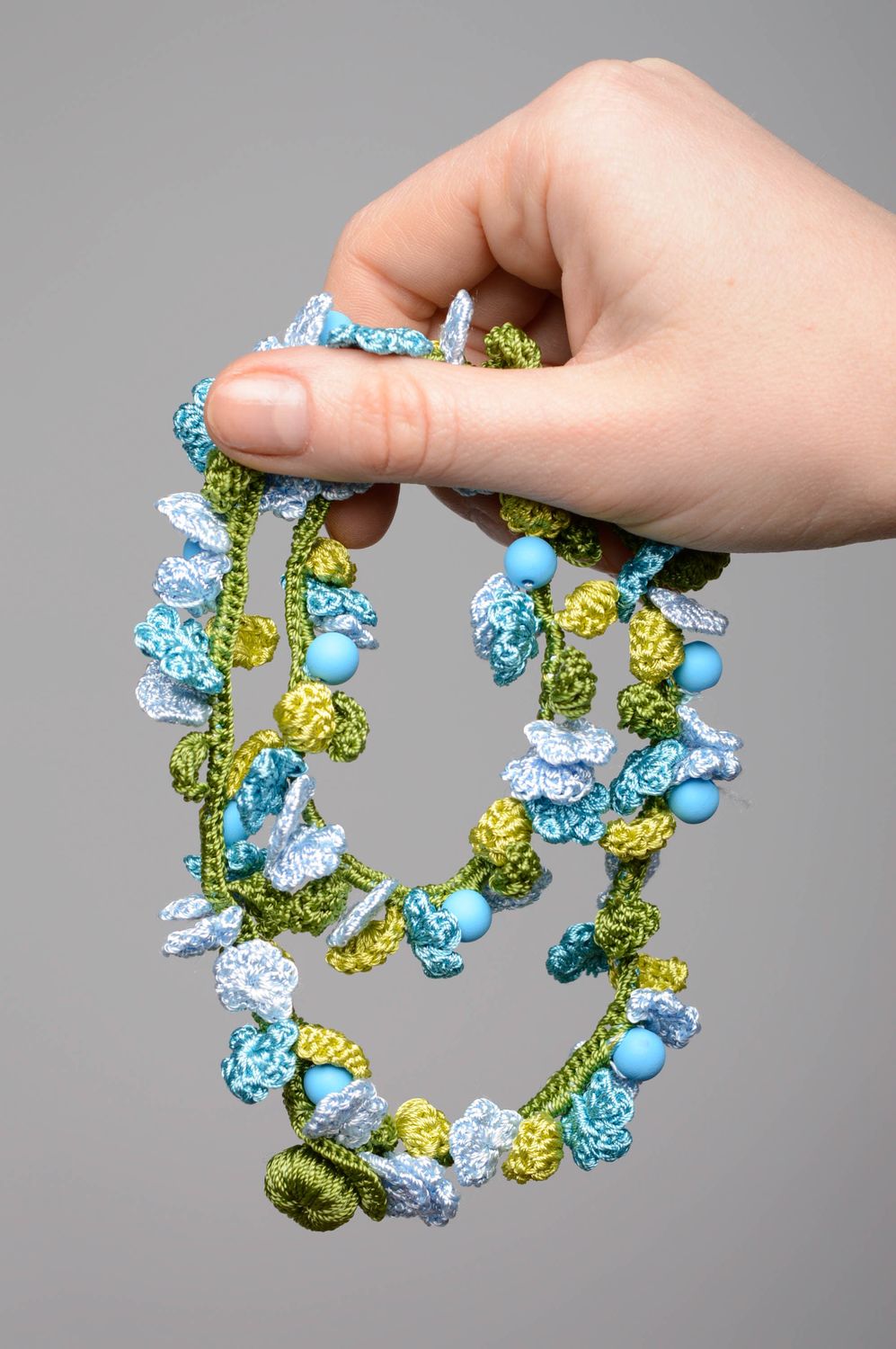 Crochet necklace Blooming Garden photo 3