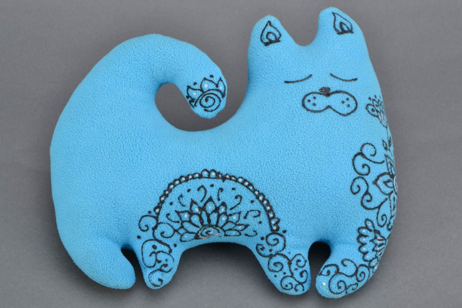 Диванная подушка-игрушка для ребенка Кот голубой фото 1