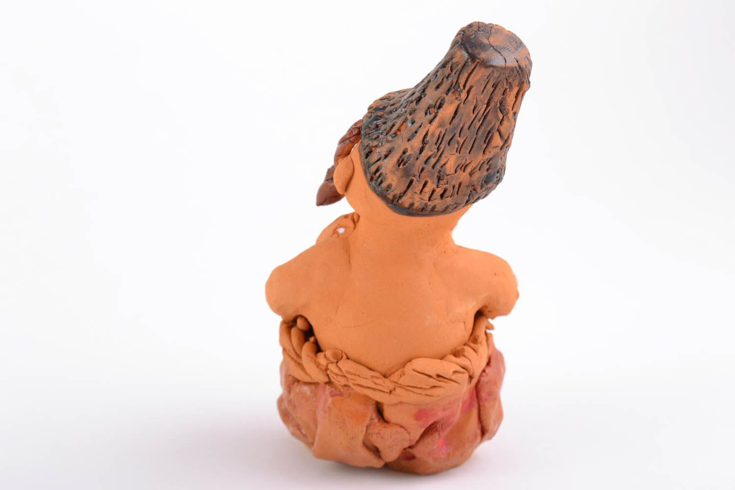 Statuetta cosacco in argilla fatta a mano figurina decorativa in ceramica 
 foto 4