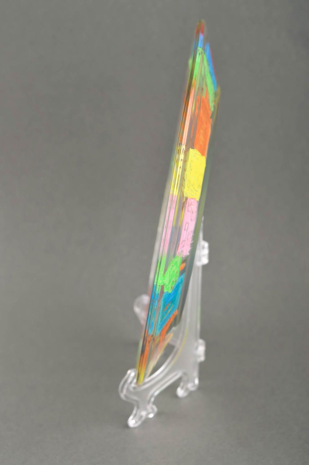 Plato de vidrio hecho a mano multicolor utensilio de cocina  menaje del hogar foto 3