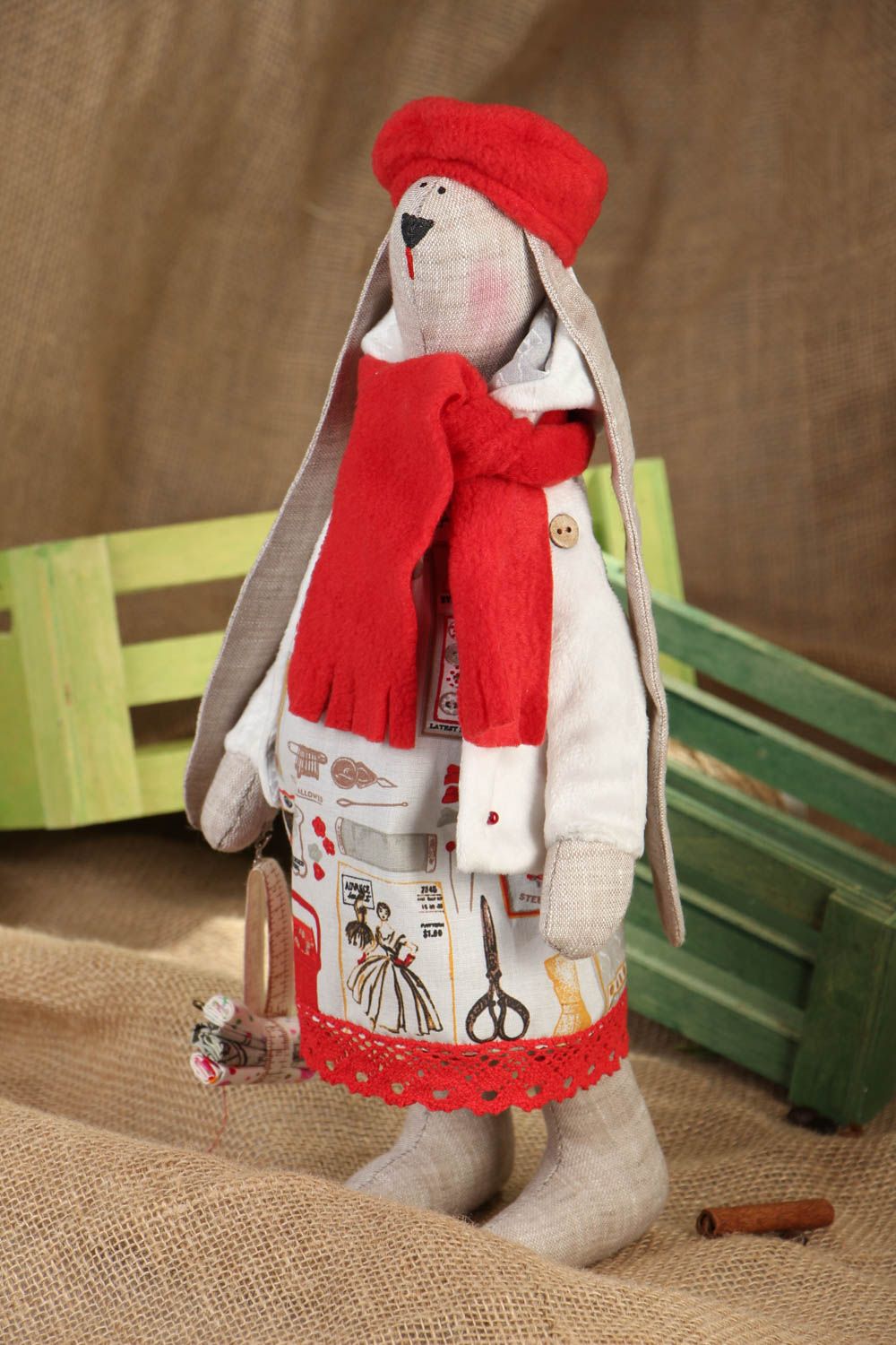 Peluche décorative en coton faite main Lapin photo 5