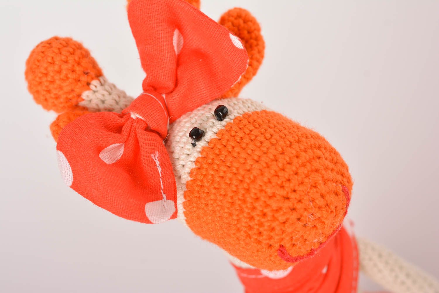 Jouet girafe Peluche faite main tricotée au crochet en laine Cadeau enfant photo 2