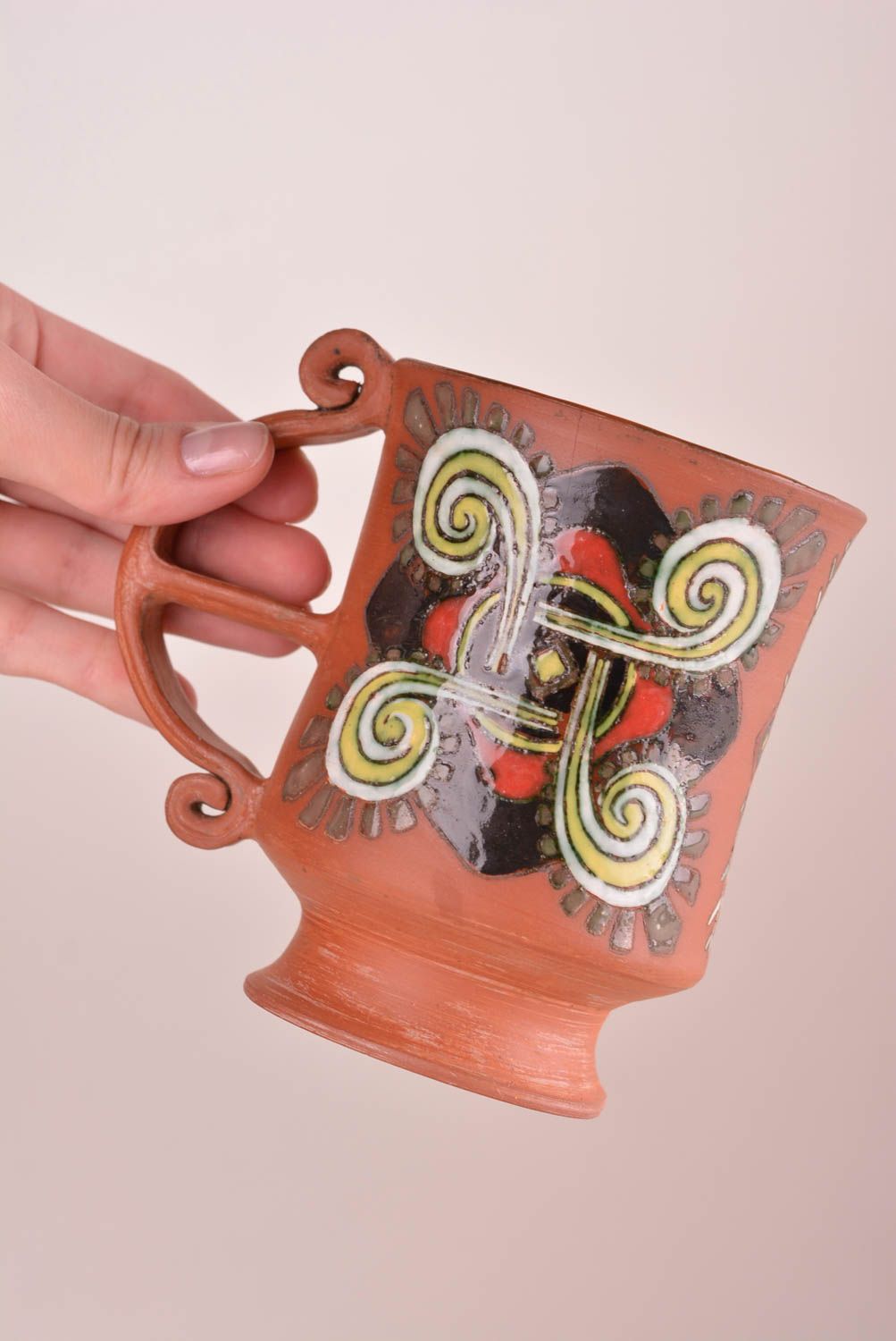 Tasse céramique fait main Mug original à thé ethnique Vaisselle design photo 2