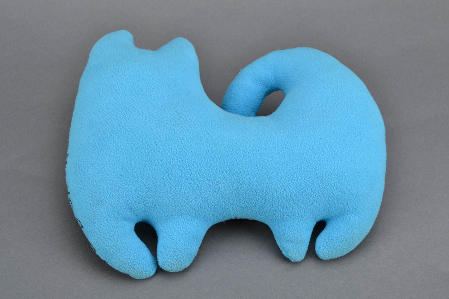 Sofakissen Dekoration Stofftier Spielzeug Katze in Blau  foto 4