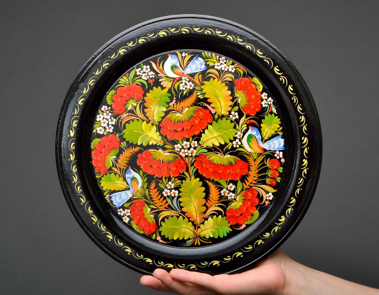 Decorative plate, petrikov painting photo 5