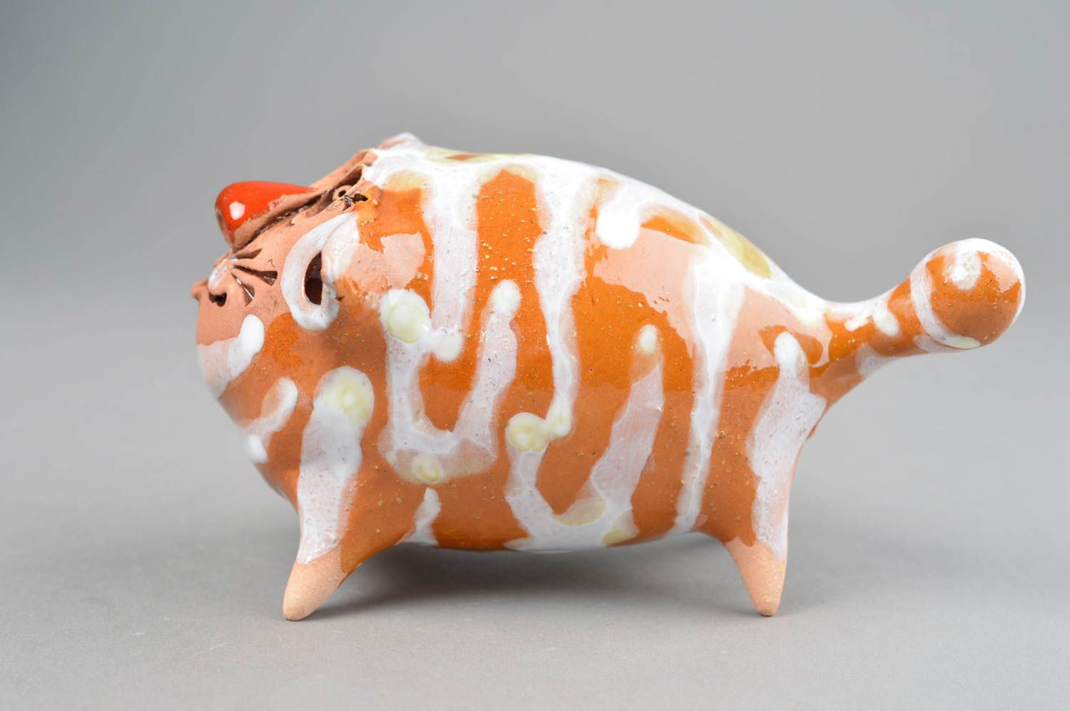 Ceramic figurine homemade home decor cat decor gifts for cat lovers  photo 2