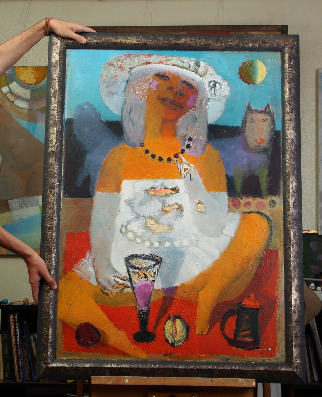 Painting in figurative style Girl and fox photo 4