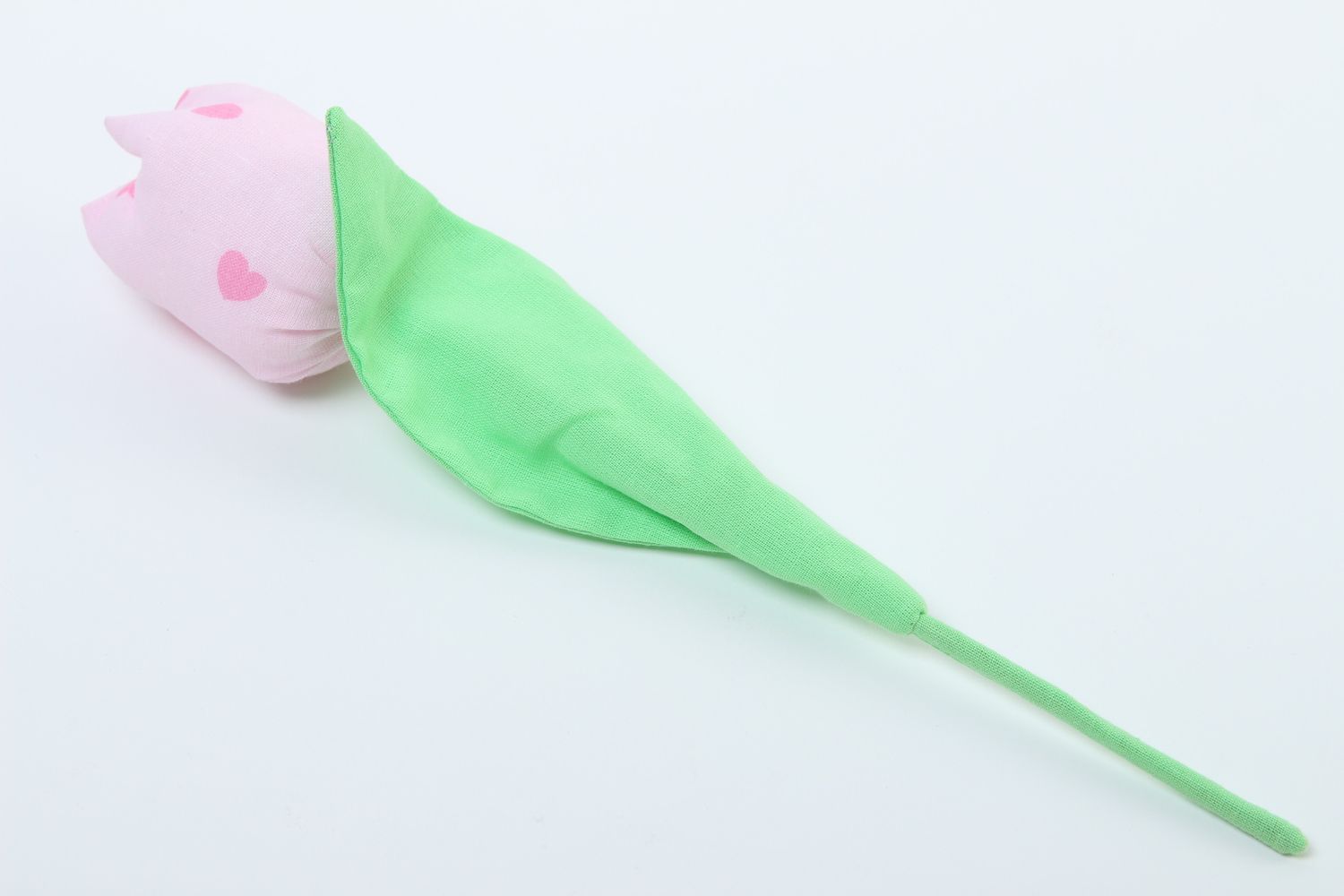 Flor de tela rosada hecha a mano tulipán artificial elemento decorativo foto 4