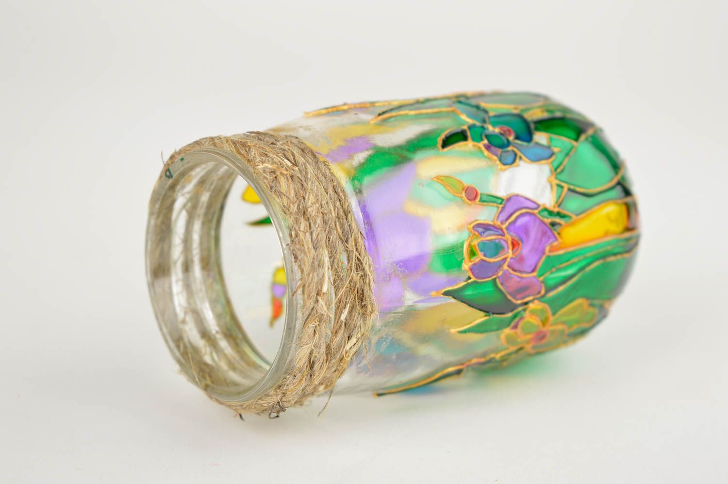 Tarro de cristal hecho a mano bote de cristal decorado accesorio de cocina foto 4