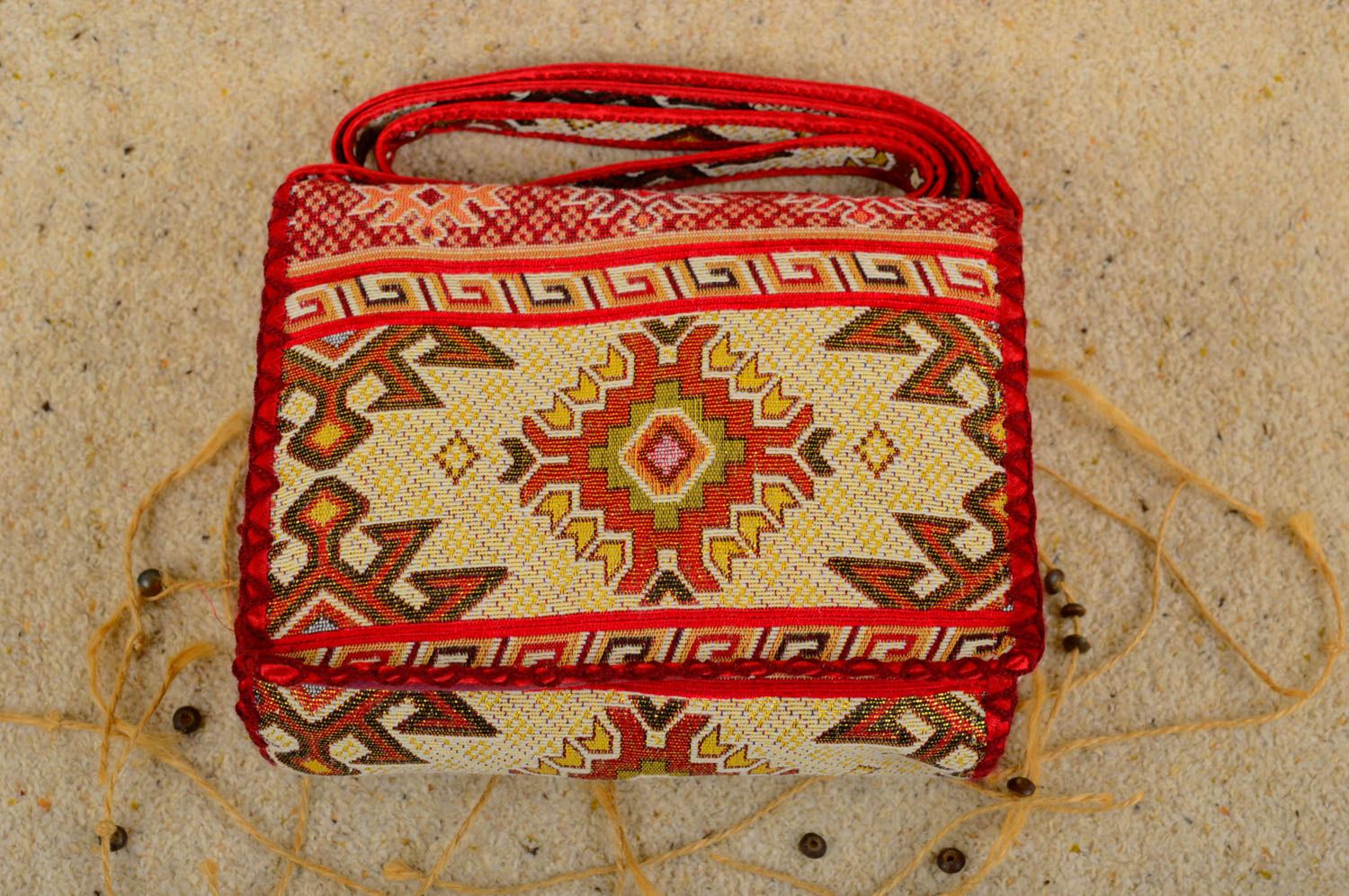 Bolso hecho a mano de tela étnico regalo para mujeres accesorio femenino foto 1
